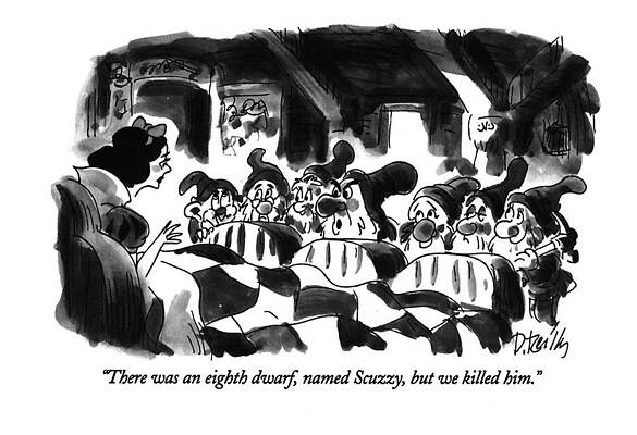 Background Drawing - There Was An Eighth Dwarf by Donald Reilly