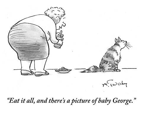 Cambridge Wall Art featuring the drawing There's A Picture Of Baby George by Mike Twohy