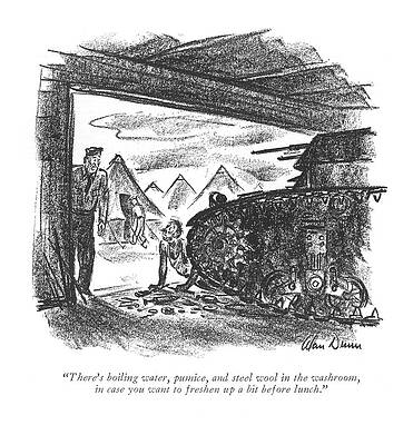 Monkey Drawing - There's Boiling Water by Alan Dunn