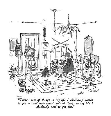 Old Drawing - There's Lots Of Things In My Life I Absolutely by George Booth