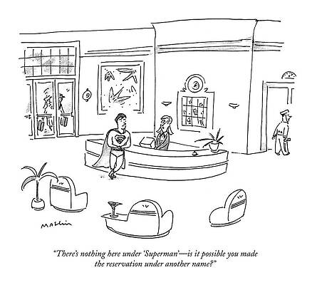 Character Wall Art featuring the drawing There's Nothing Here Under 'superman' - by Michael Maslin