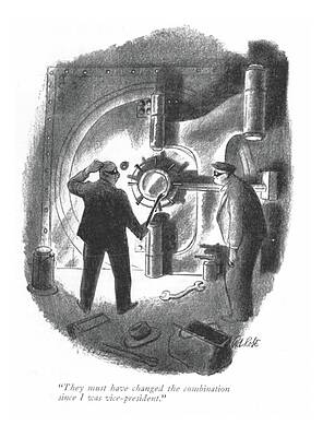 Break Wall Art featuring the drawing They Must Have Changed The Combination by Carl Rose