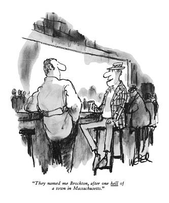 Massachusetts Wall Art featuring the drawing They Named Me Brockton by Robert Weber