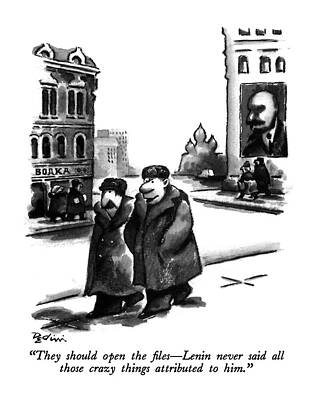 Lenin Cartoon in City Drawing