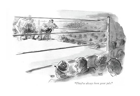 Round Drawing - Great Pals by Garrett Price