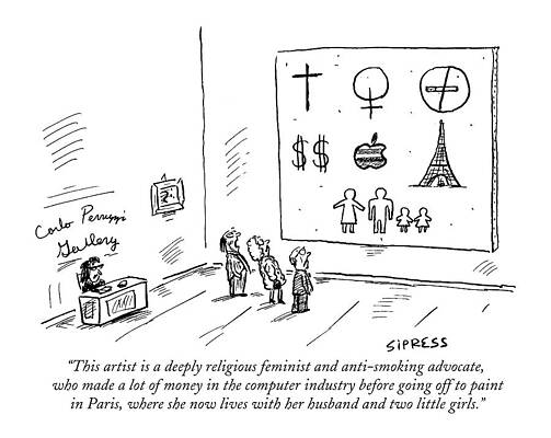 Satirical Gallery Exhibition Drawing