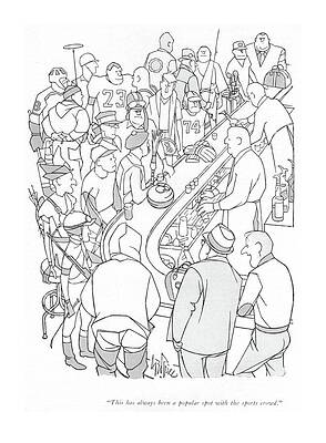 Hockey Drawing - This Has Always Been A Popular Spot by George Price