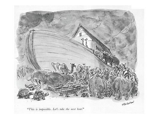 Crowd Drawing - This Is Impossible. Let's Take The Next Boat by James Stevenson