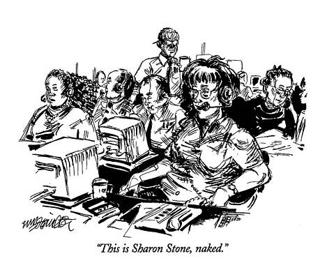 Naked Drawing - This Is Sharon Stone by William Hamilton