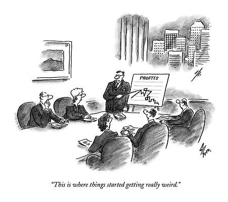 Chart Wall Art featuring the drawing This Is Where Things Started Getting Really Weird by Frank Cotham