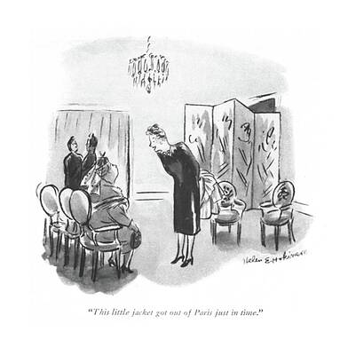 Paris Drawing - This Little Jacket by Helen E Hokinson