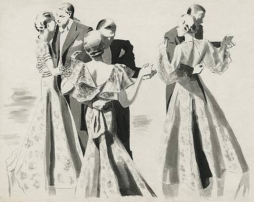 Elegant Couples Dancing Ball Wall Art