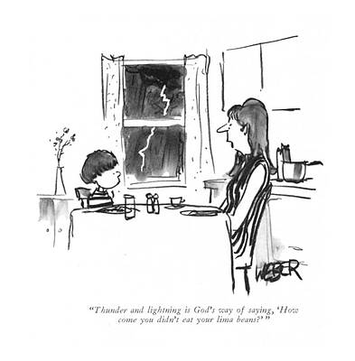 Lightning Drawing - Thunder And Lightning Is God's Way Of Saying by Robert Weber