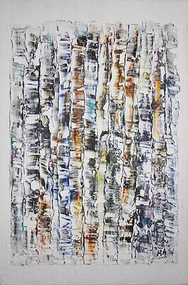 Textured Wall Art featuring the painting Tickertape 5 by Madeleine Arnett