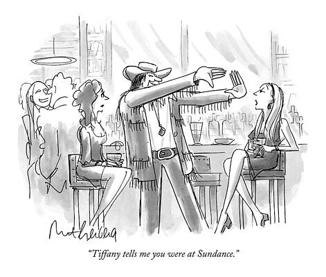 Bar Scene with Cowboy and Women Wall Art