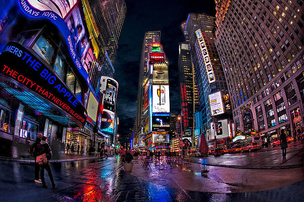 Colorful Times Square at Night Wall Art