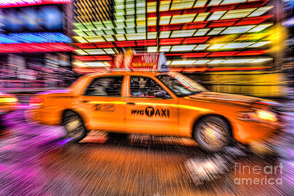 Wall Art featuring the photograph Times Square Taxi IV by Clarence Holmes