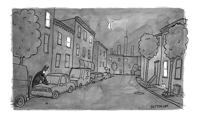 Batman Wall Art featuring the drawing Title: Slow Night by Jason Patterson