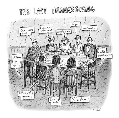 The Last Thanksgiving Cartoon Wall Art