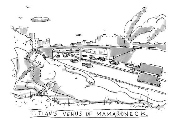 Nude Drawing - Title: Titian's Venus Of Mamaroneck A Giant by Michael Crawford