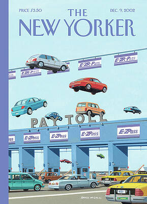 Flying Cars at Toll Booth Painting