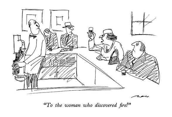 Bar Patrons Toast to Discovery Drawing