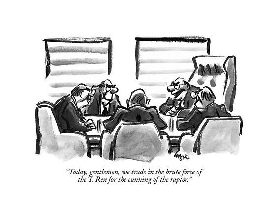 Stone Wall Art featuring the drawing Today, Gentlemen, We Trade In The Brute Force by Lee Lorenz