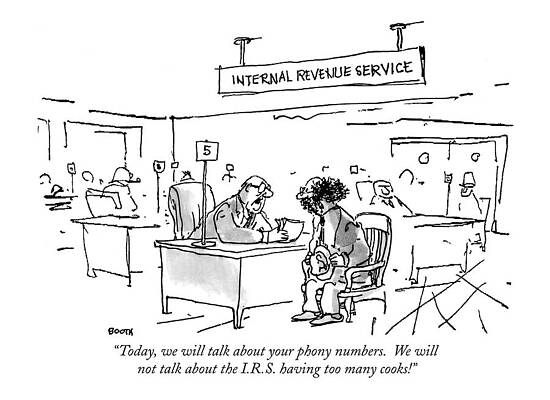 Cook Wall Art featuring the drawing Today, We Will Talk About Your Phony Numbers by George Booth