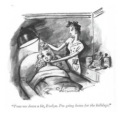 Humorous Hair Salon Sketch Drawing