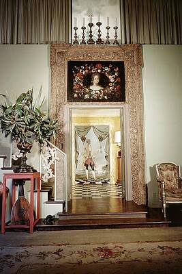Antique Photograph - Tony Duquette's Entrance Hall by Shirley C. Burden