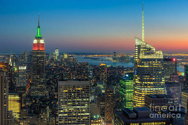 New York City Skyline at Dusk Wall Art