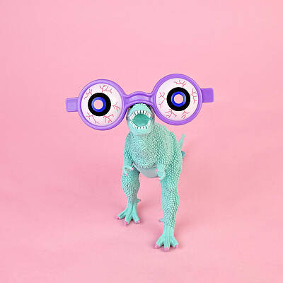 Dinosaur with Googly Glasses Wall Art