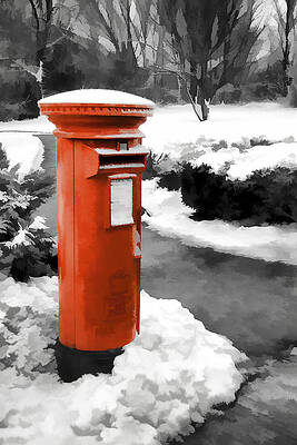 Photograph - Painted Effect - Traditional Red Post Box by Sue Leonard