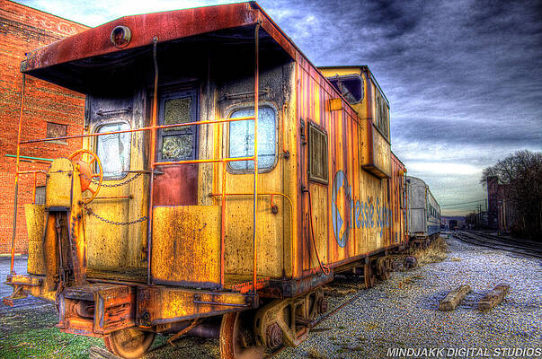 Sky Wall Art featuring the photograph Train Caboose by Jonny D