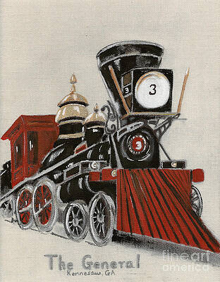 Painting - Train - The General -Painted by Jan Dappen