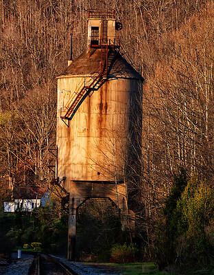 Transportation Photograph - Train Water Tower by Flees Photos