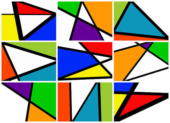 Digital Art - Triangularism Enneaptych I by Richard Reeve