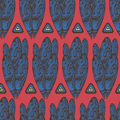 Wall Art featuring the digital art Tribal Pattern by Suriko