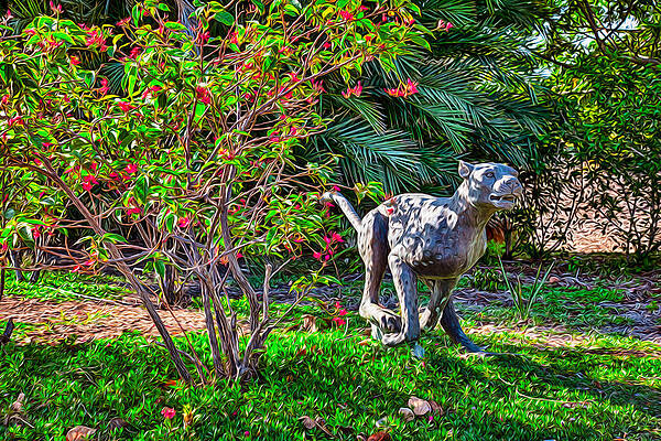 Wall Art featuring the painting Tropical Mountain Lion by Omaste Witkowski