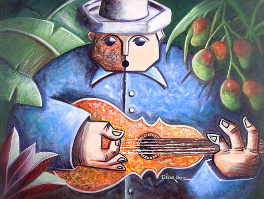 Tropical Jibaro Playing Guitar Wall Art
