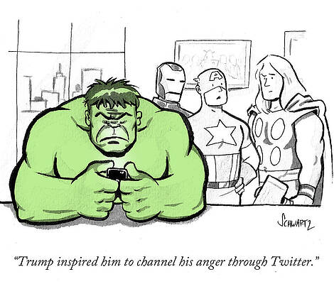 Green Drawing - Trump Inspired by Benjamin Schwartz