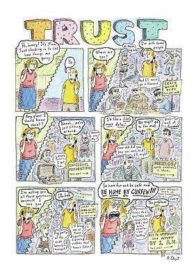 Teen Wall Art featuring the drawing Trust by Roz Chast