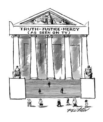 House Drawing - Truth Justice Mercy by Mischa Richter