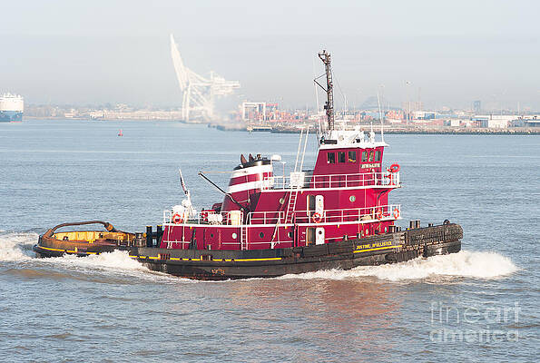 Wall Art featuring the photograph Tugboat Justine McAllister by Clarence Holmes