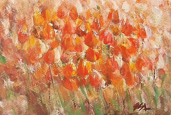 Flower Wall Art featuring the painting Tulips by Jane See