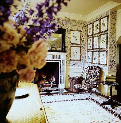 Watercolor Wall Art featuring the photograph Turville Grange Entrance Hall by Horst P. Horst