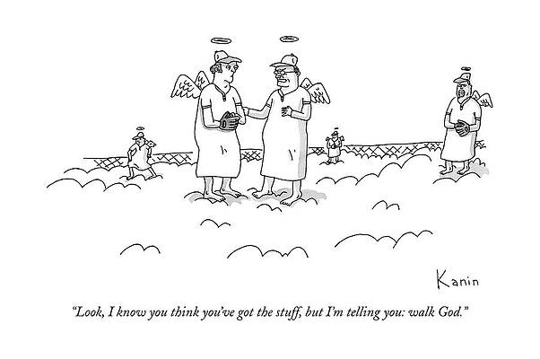 Angelic Baseball in Heaven Wall Art