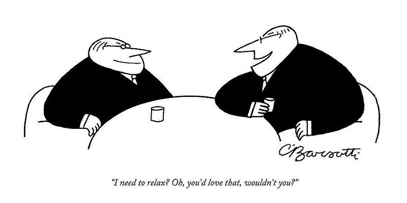 Relax Drawing - Two Businessmen Sit And Speak At A Table Digibuy by Charles Barsotti
