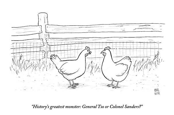 Chickens Debate Famous Culinary Figures Wall Art