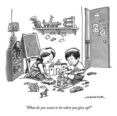 Children Playing in a Room Drawing